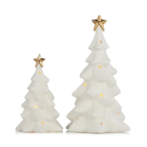 HOME STORIES SET OF 2 LED PRE LIT STAR TREES