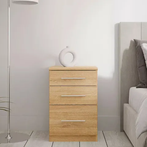 PRAGUE GRADUATED BEDSIDE CABINET NEW OAK ONE SIZE - COLLECTION ONLY