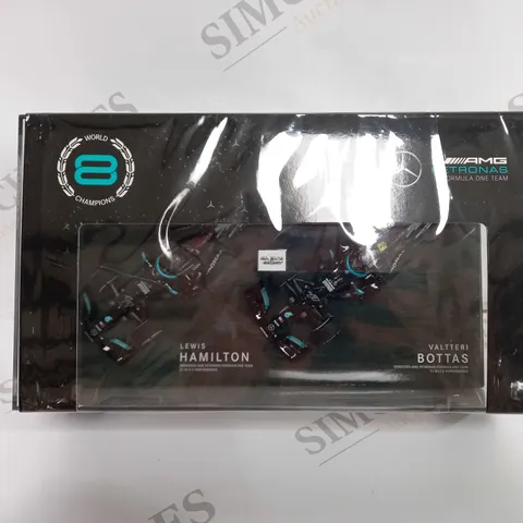 BOXED MERCEDES AMG PETRONAS FORMULA ONE TEAM - LEWIS HAMILTON AND VALTTERI BOTTAS