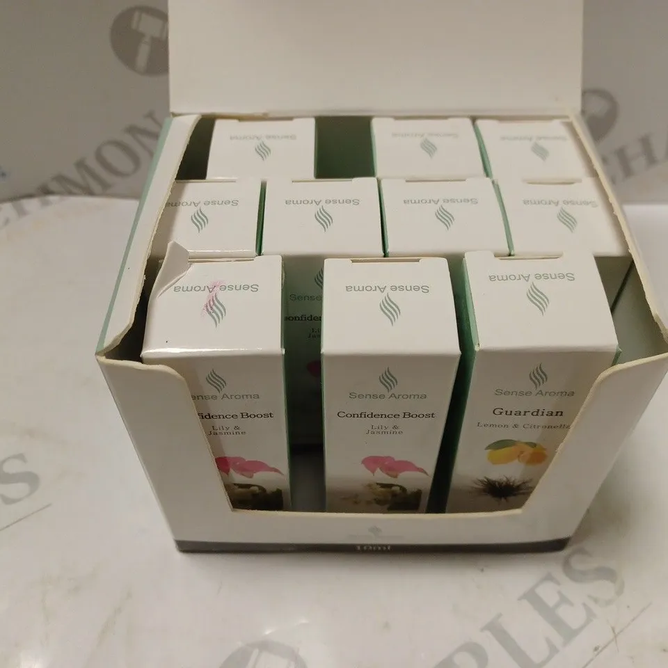 BOXED SENSE AROMA CONFIDENCE BOOST 10ml PREMIUM AROMA OILS (10 x 10ml)