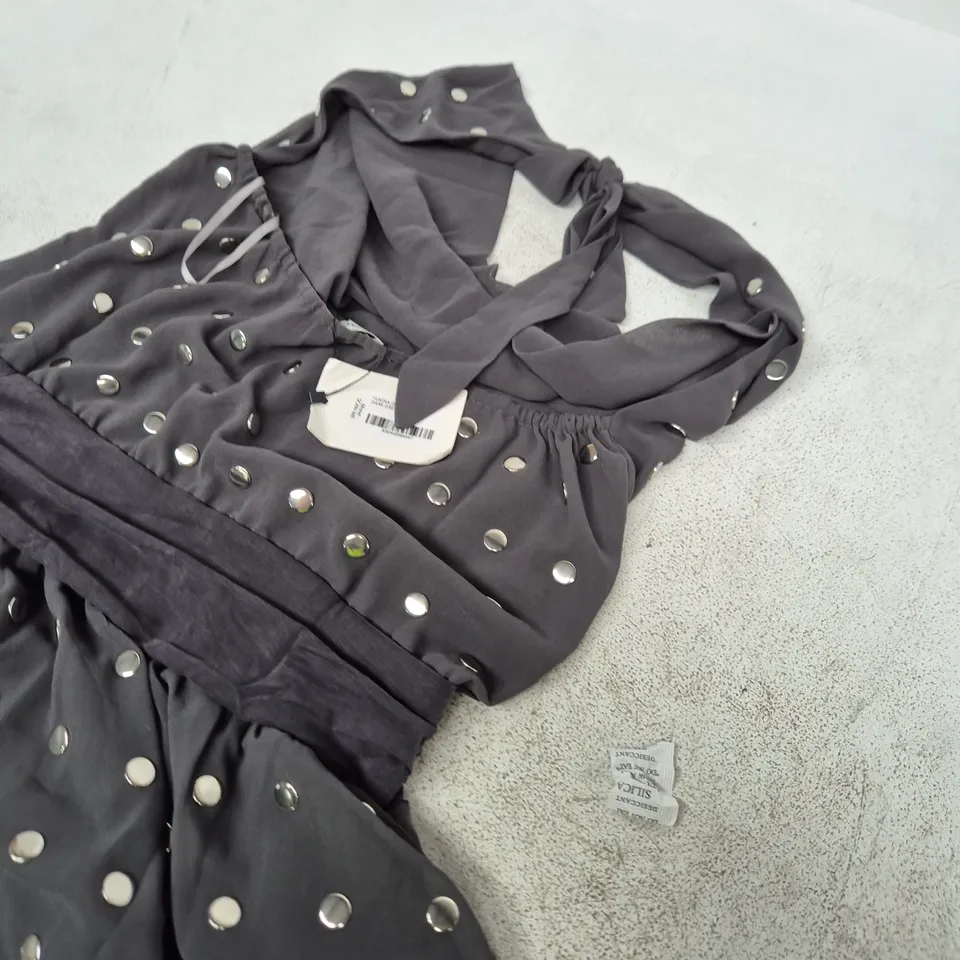 MOTEL YUKINA DRESS – DARK GREY, STUDDED – WOMEN’S DRESS (SIZE S)