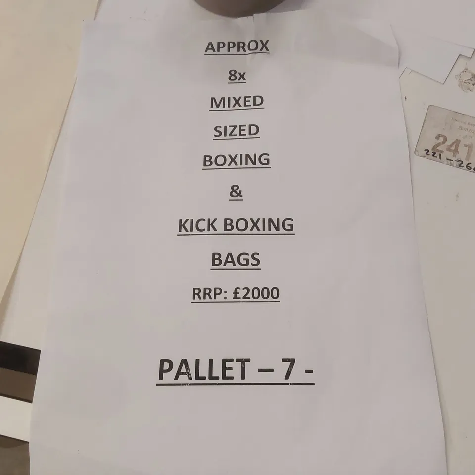 PALLET CONTAINING APPROXIMATELY 8x MIXED PUNCH BAGS