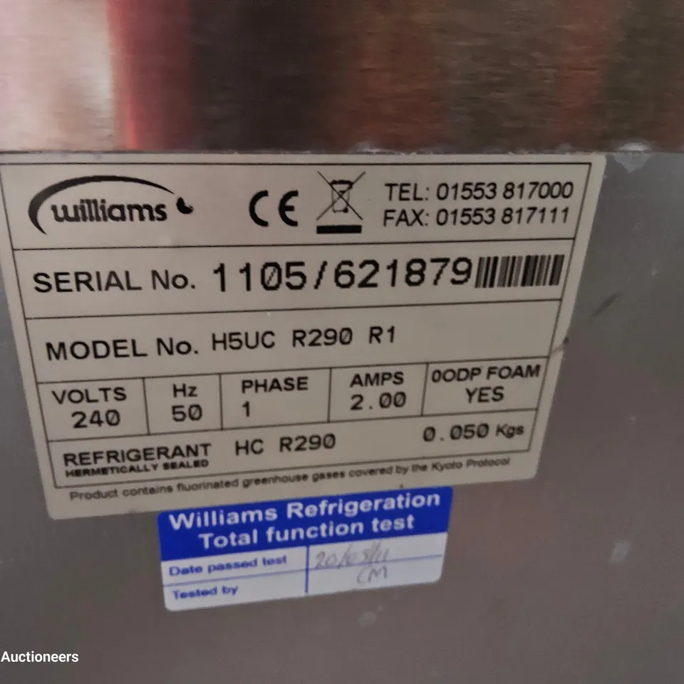 WILLIAMS UNDER COUNTER FRIDGE H5UC R290 R1