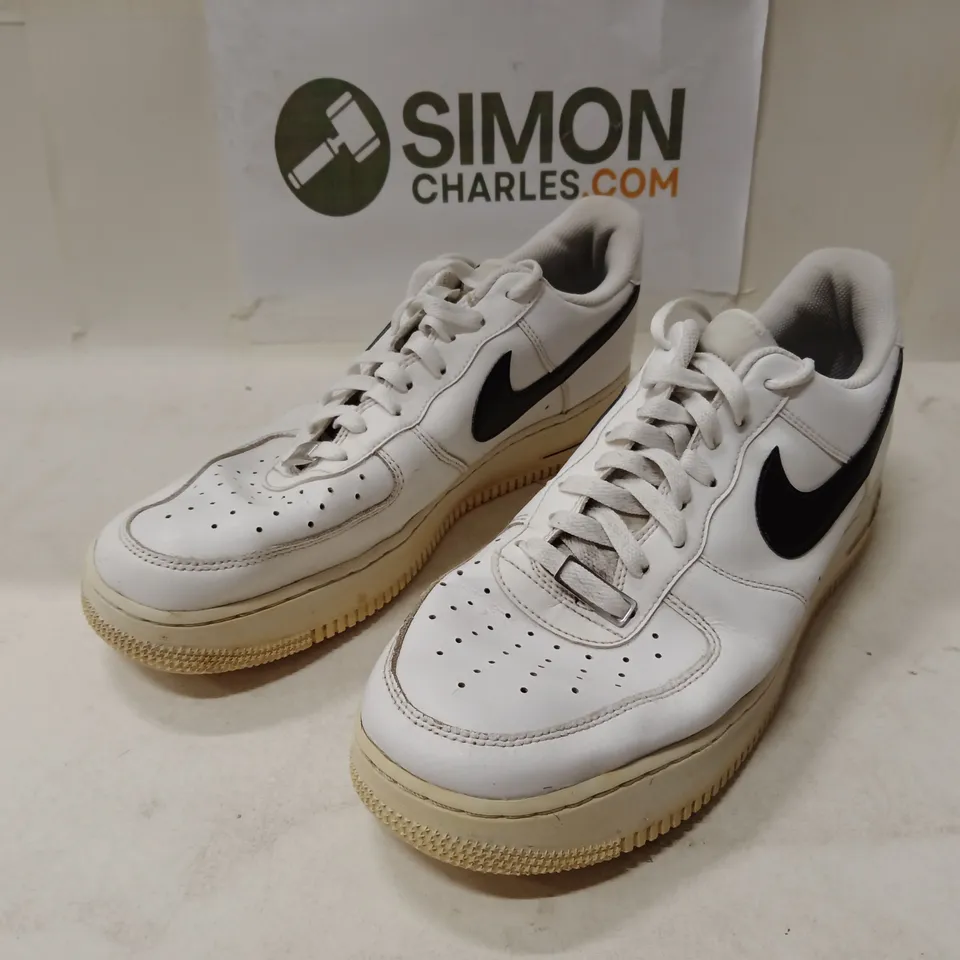 NIKE AIR SNEAKERS, WHITE WITH BLACK SWOOSH – UK 11 (US 12) MENS