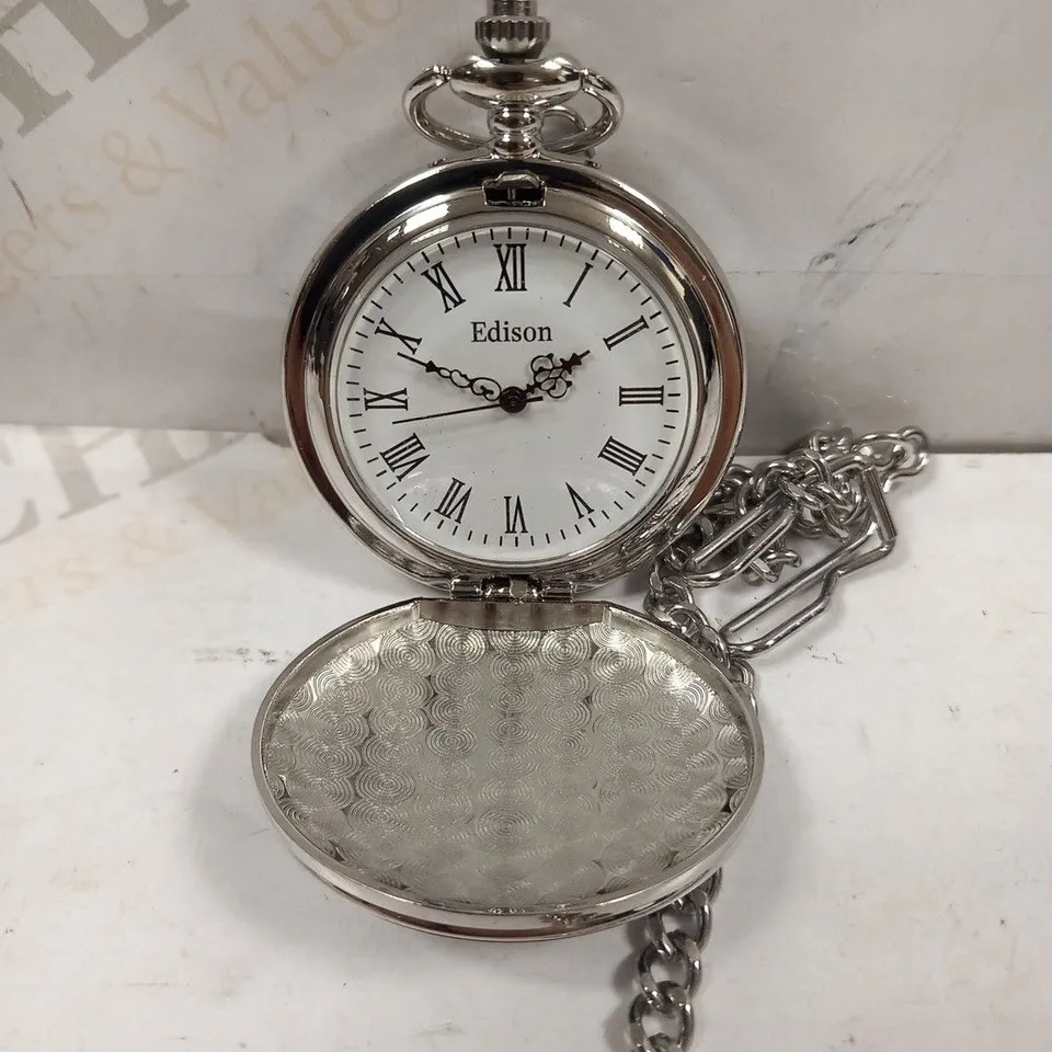 MENS EDISON POCKET WATCH WITH CHAIN 