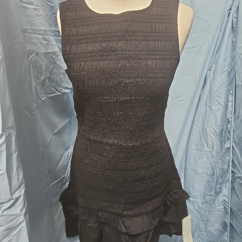 NOBODY’S CHILD BLACK HENLEY MINI DRESS, UK 10 (EU 38, USA 6) – MADE IN INDIA