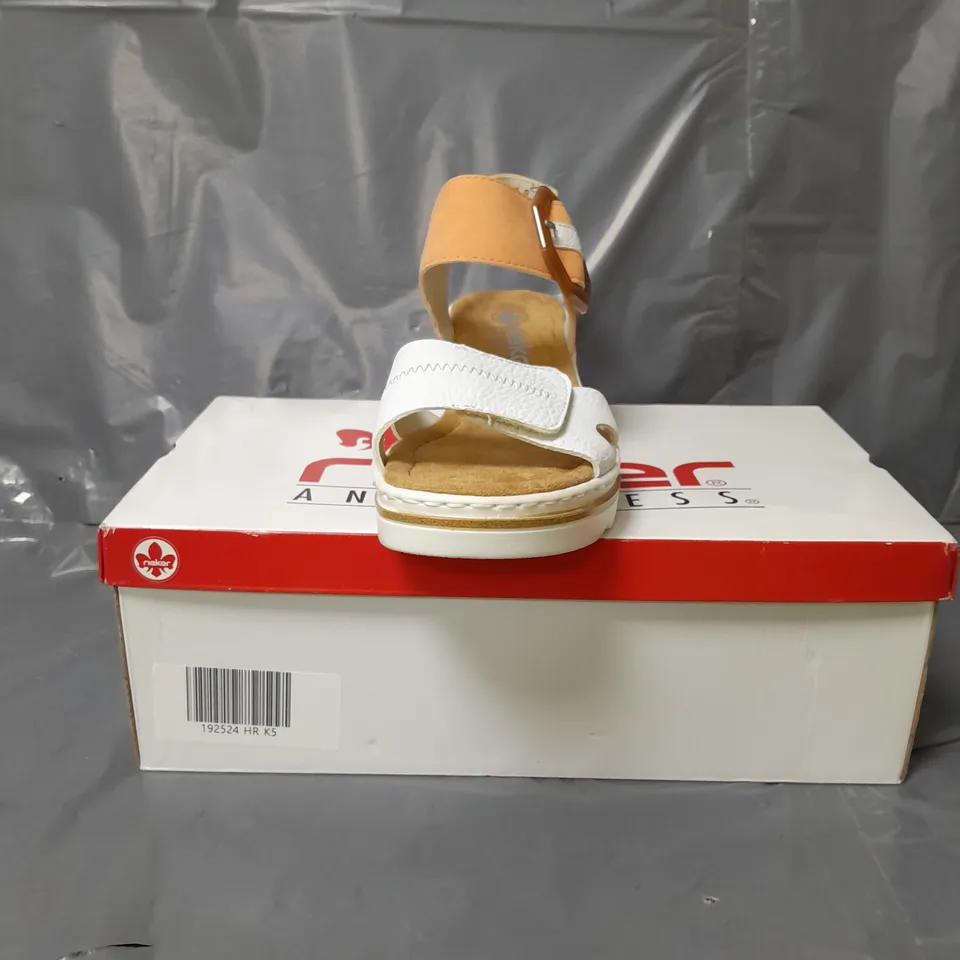 RIEKER WEDGE BUCKLE SANDALS APRICOT SIZE 5