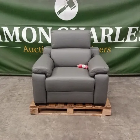 QUALITY DESIGNER ITALIAN MADE RICCARDO ELECTRIC RECLINER LEATHER ARMCHAIR