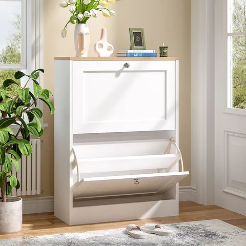 BOXED FLIP DOWN SHOE STORAGE CABINET