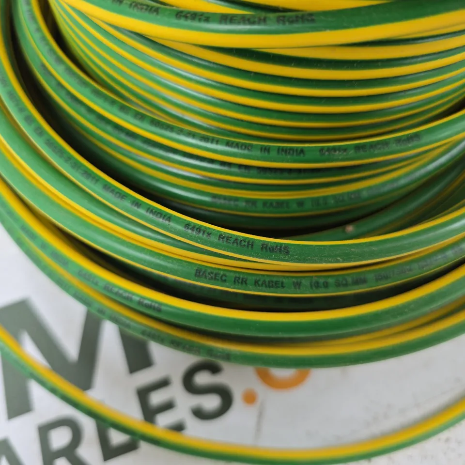GREEN/YELLOW EARTH CABLE ROLL – ELECTRICAL WIRE, COIL