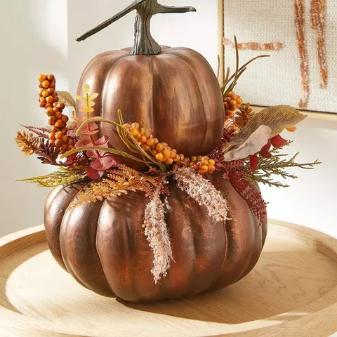 33 CM PUMPKIN STACK AUTUMN DECORATION