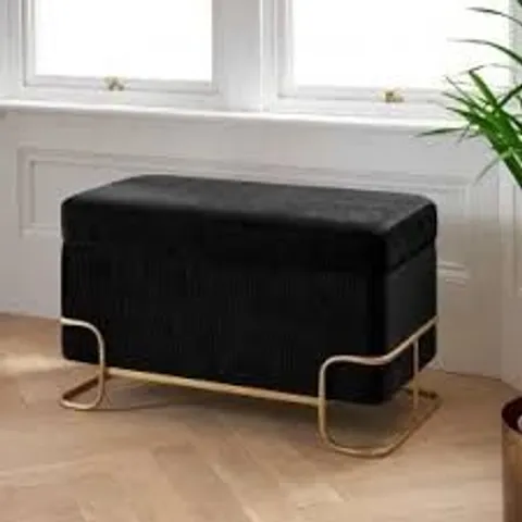 BRAND NEW BOXED HOMESDIRECT365 LARGE RECTANGULAR LOUNGE STOOL - BLACK