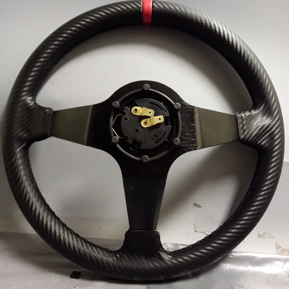 UNIVERSAL 14" 350MM CAR RACING STEERING WHEEL ALUMINIUM ALLOY 6 BOLT PVC 
