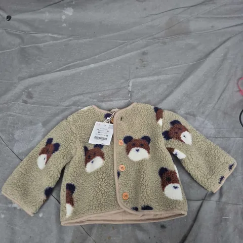 ZARA Kids Teddy Bear Print Fleece Jacket, 3-6 Months 