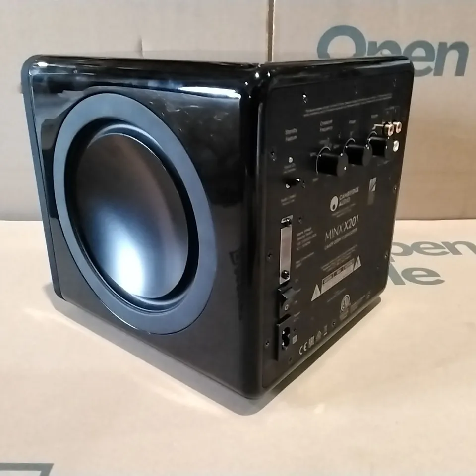 BOXED CAMBRIDGE AUDIO MIN X201 IN BLACK SUBWOOFER 