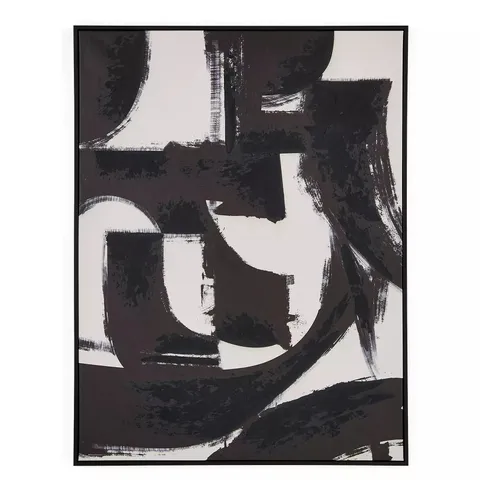 BLACK/WHITE LINES PRINTED CANVAS - COLLECTION ONLY