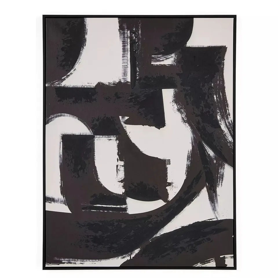 BLACK/WHITE LINES PRINTED CANVAS - COLLECTION ONLY