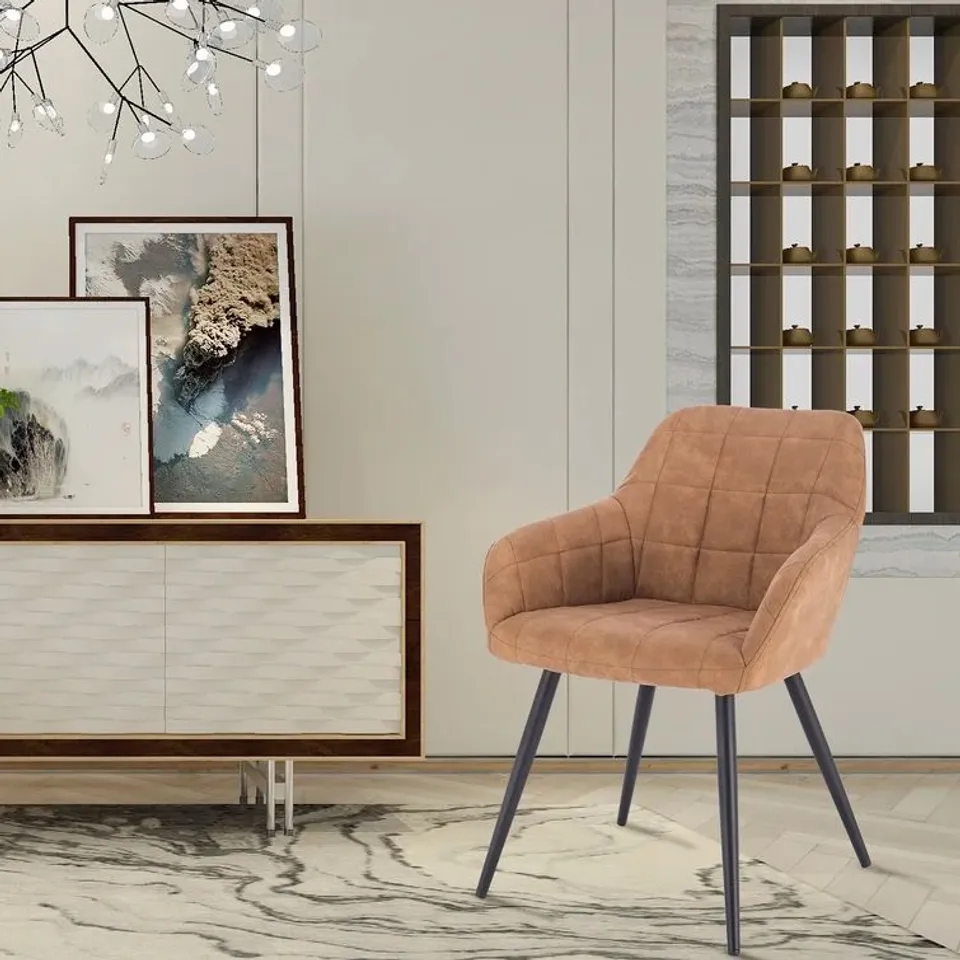 BOXED FABRIC UPHOLSTERED DINING CHAIR (1 BOX)