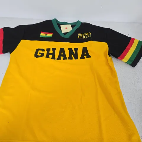 GHANA FOOTBALL JERSEY – THE STAR OF AFRICA, FABRIC SCIENCE, 100% COTTON, UK L