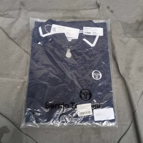 BAGGED SERGIO TACCHINI NEW ICEBERG 1/4 ZIP POLO SHIRT MARITIME BLUE/WHITE – XL