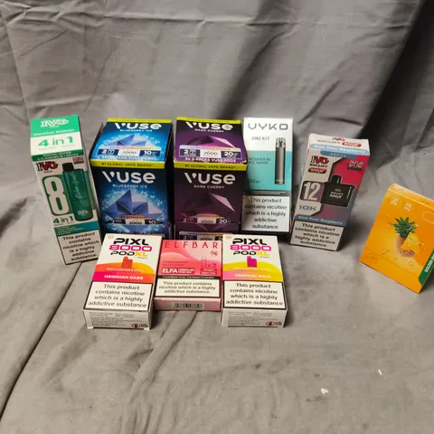 APPROXIMATELY 15 ASSORTED E-CIGARETTE PRODUCTS TO INCLUDE BRANDS SUCH AS VYKO, PIXL, IVG, ETC - COLLECTION ONLY