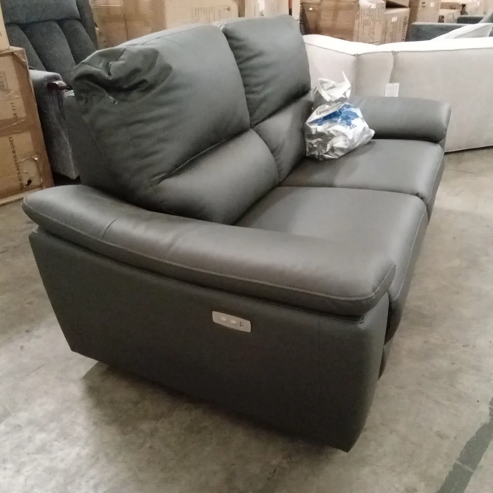 PAVILION 2 SEATER LEATHER/FAUX LEATHER POWER RECLINER SOFA - CHARCOAL RRP £949