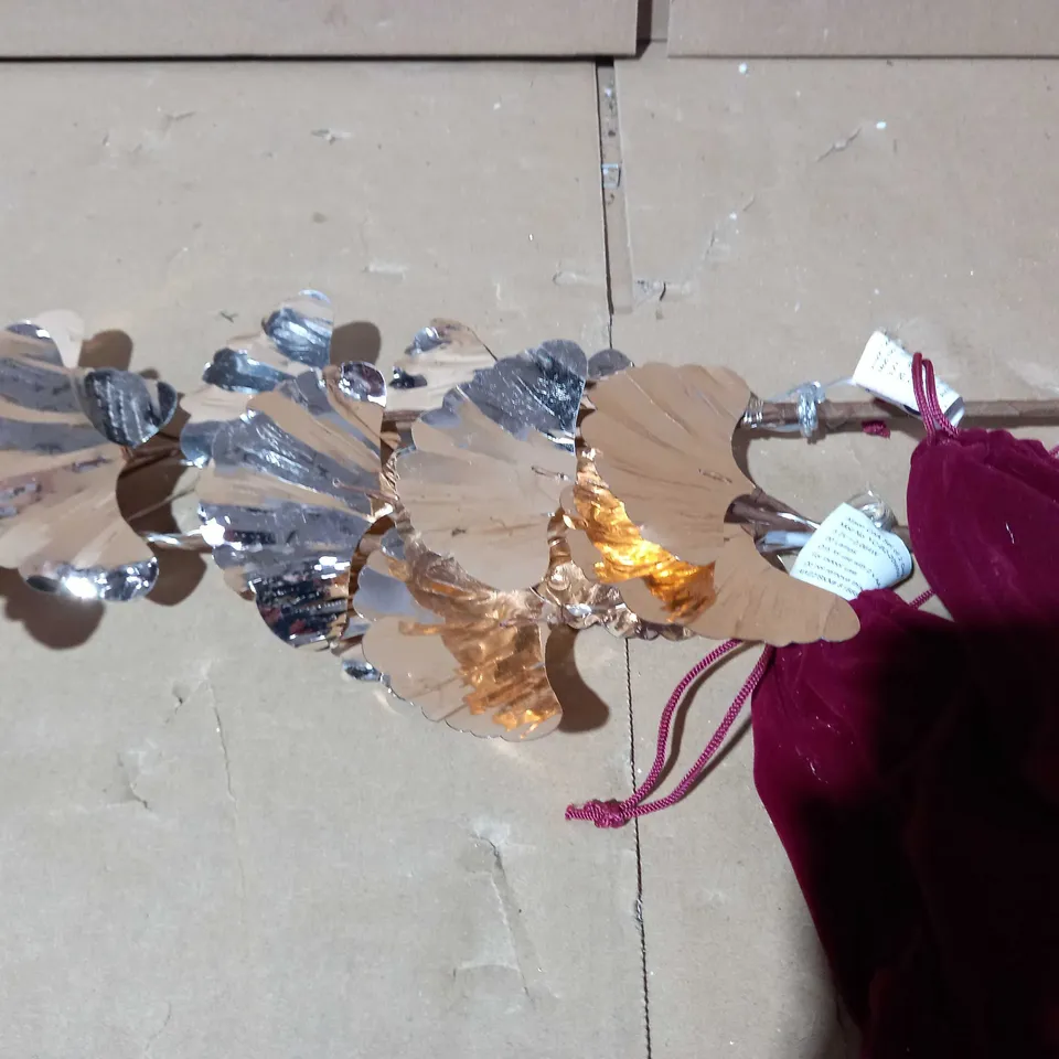 ALISON CORK SET OF 2 GINKO LEAF PRELIT STEMS - GOLD