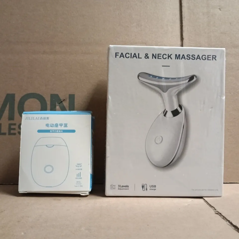 APPROXIMATELY 5 ASSORTED COSMETIC ITEMS TO INCLUDE FACIAL & NECK MASSAGER, ETC - COLLECTION ONLY