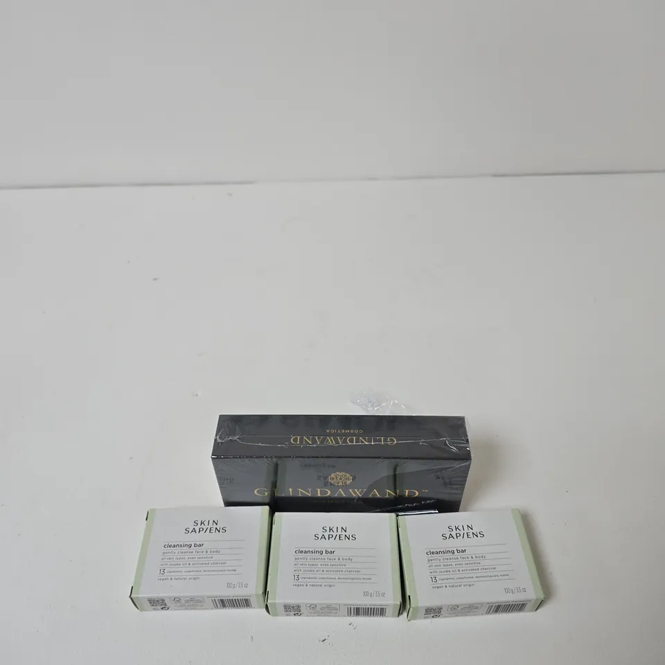GLINDAWAND ROSE QUARTZ ROLLER SET  + 3 SKIN SAPIENS CLEANSING BARS