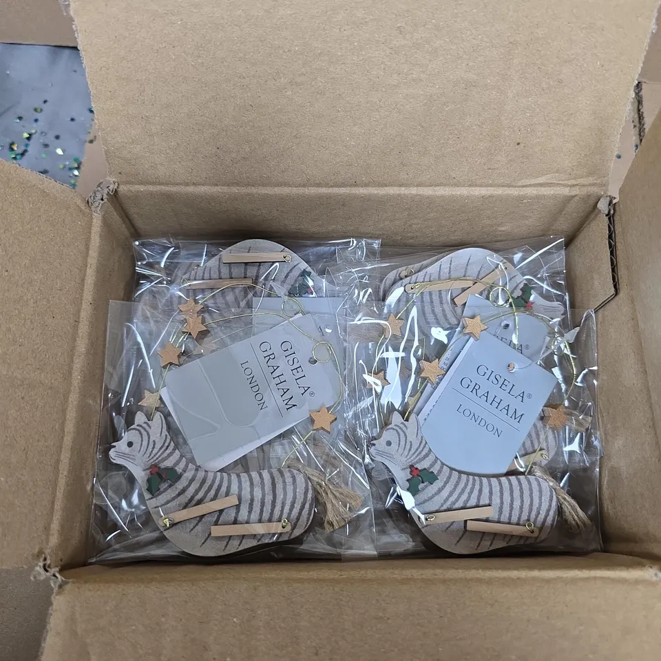 BOX OF APPROXIMATELY 24 GISELA GRAHAM CAR HANGING TREE DECORATIONS