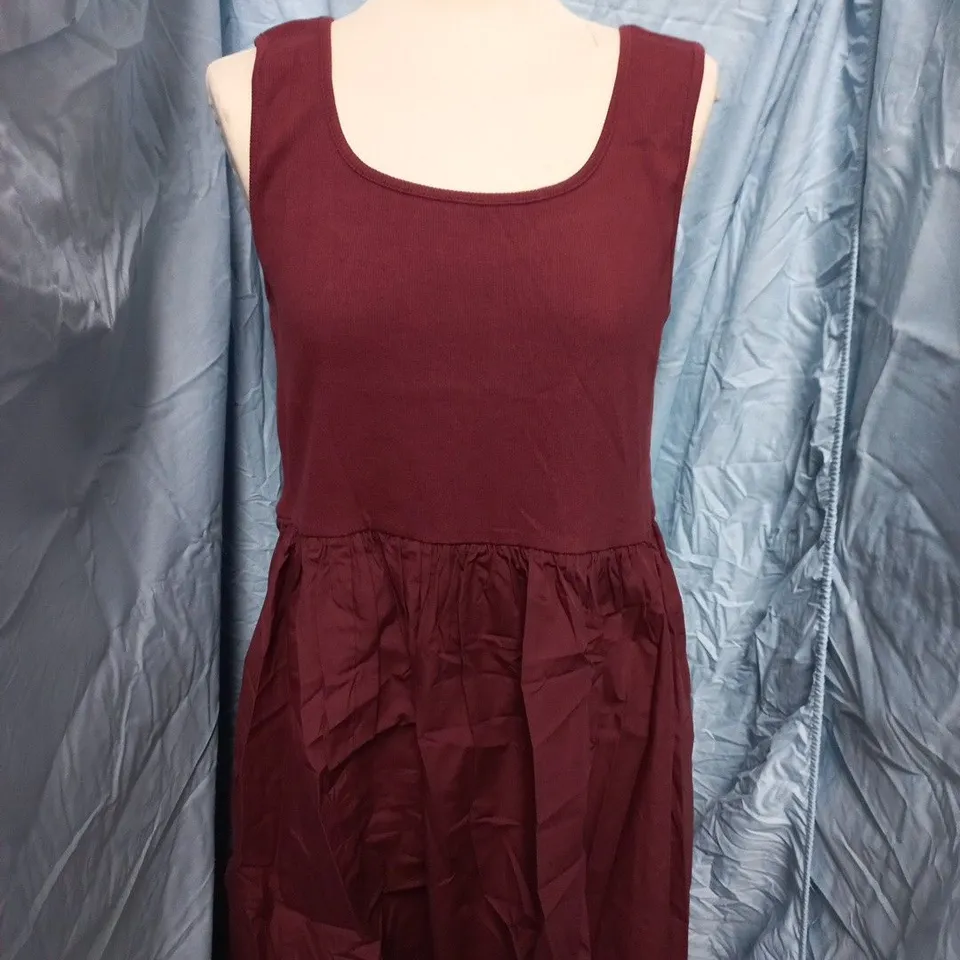 NOBODYS CHILD COLORADO RIB MIDI DRESS - RED, UK16 