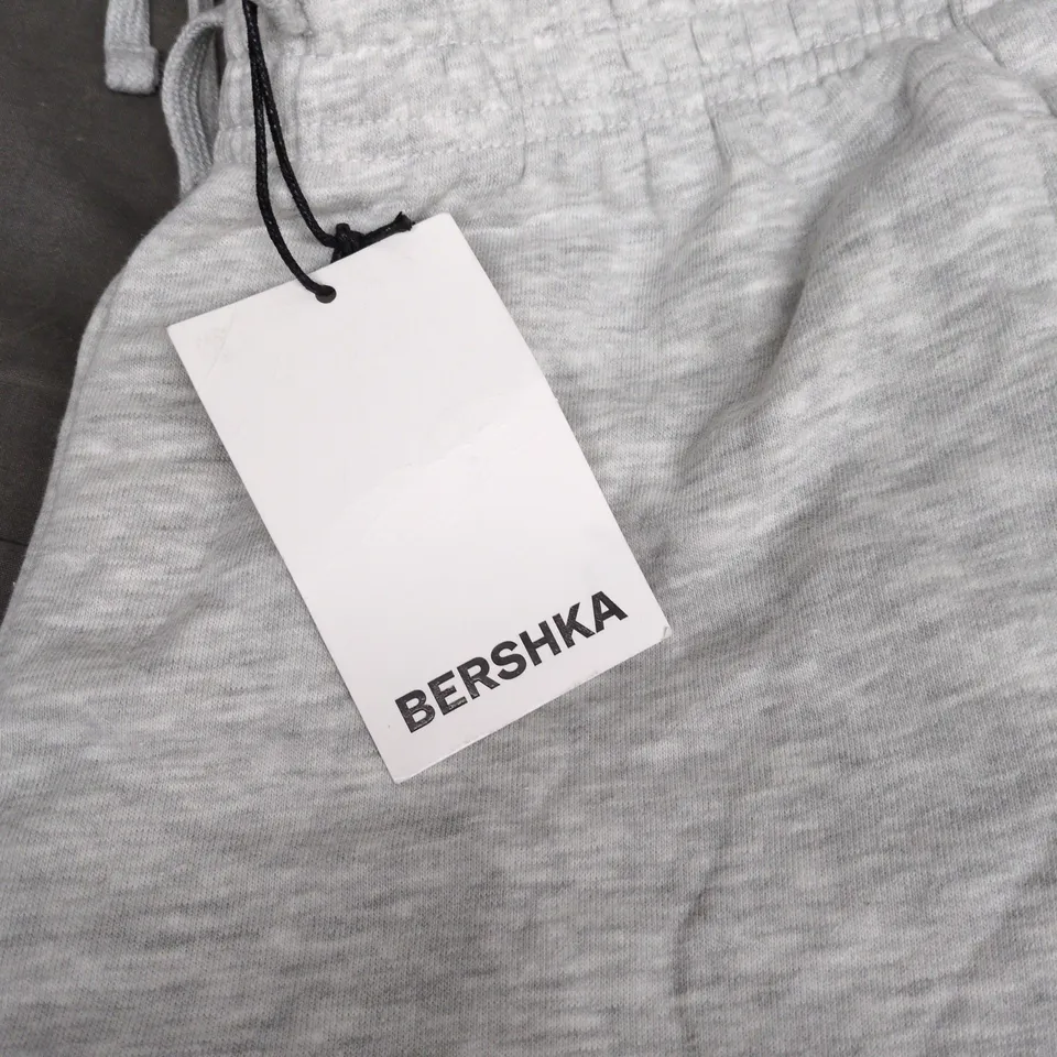 BERSHKA GREY MARL JOGGERS WITH DRAWSTRING WAIST – TAG ATTACHED - SIZE SMALL