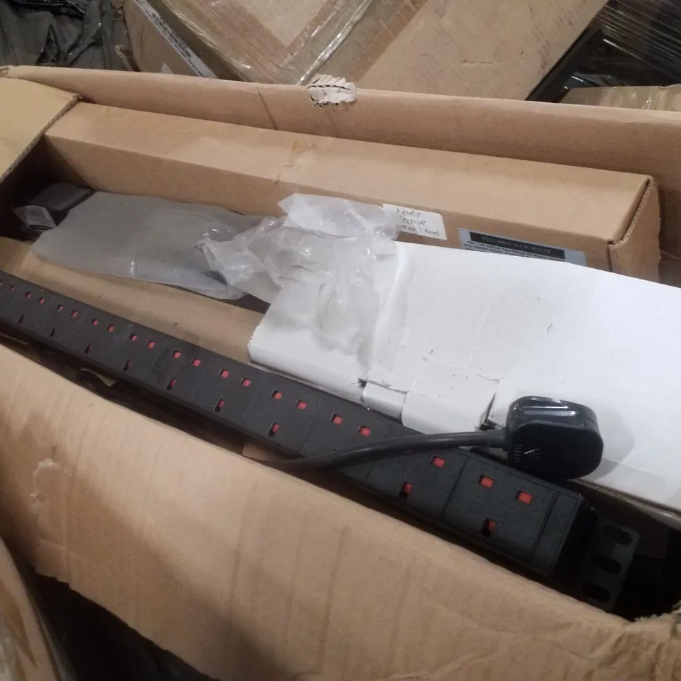 PALLET CONTAINING ASSORTED IT & NETWORKING PRODUCTS INCLUDING COMPUTER MICE, POWER DISTRIBUTION UNIT FOR CABINET & FIBER MEDIA CONVERTER