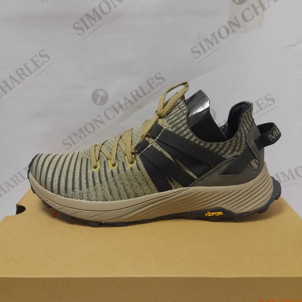 MERRELL EMBARK LACE UP TRAINERS, OLIVE - SIZE 10 