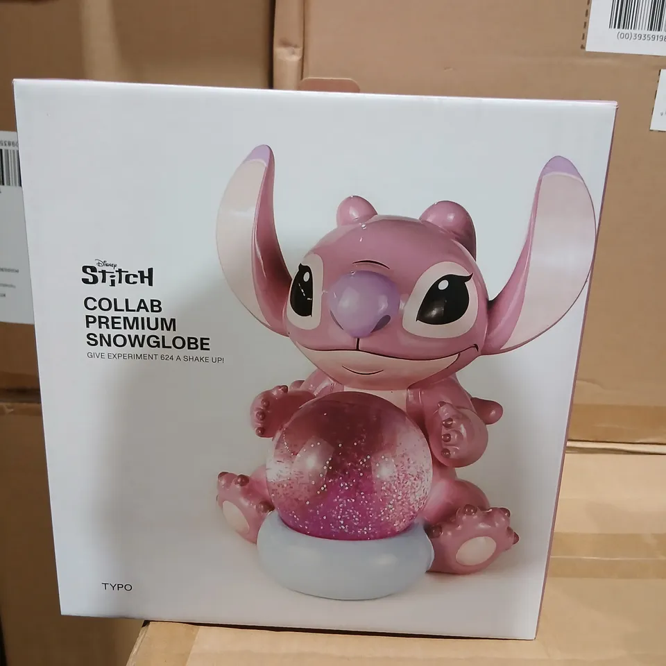 FOUR DISNEY STITCH COLLAB PREMIUM SNOWGLOBE – PINK STITCH FIGURE