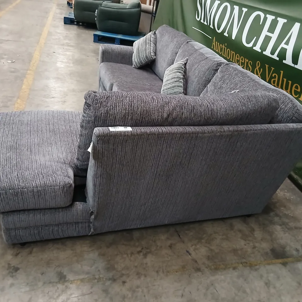 GREY L-SHAPED FABRIC SOFA WITH CHAISE – MODERN SECTIONAL