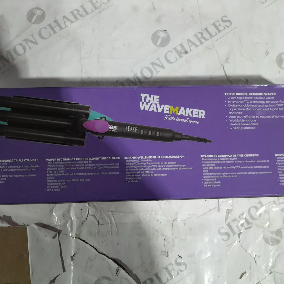 BOXED SBB STYLE TOOLS THE WAVE MAKER TRIPPLE BARRLE WAVER