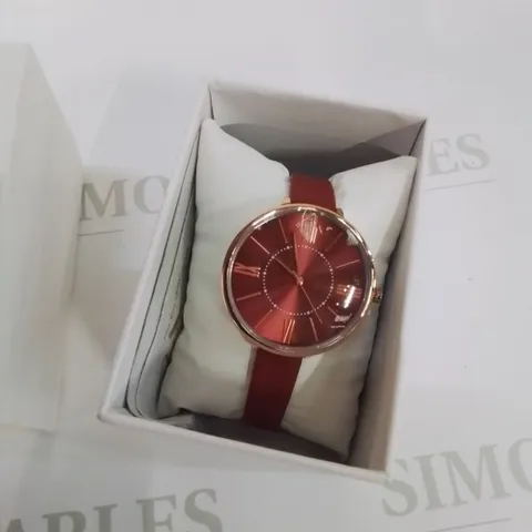 BOXED STYLISH KIMONT RED ROUND FACE WATCH