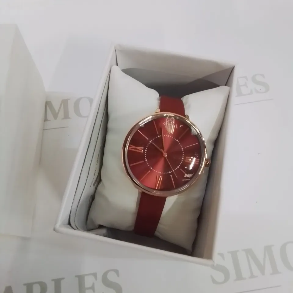 BOXED STYLISH KIMONT RED ROUND FACE WATCH