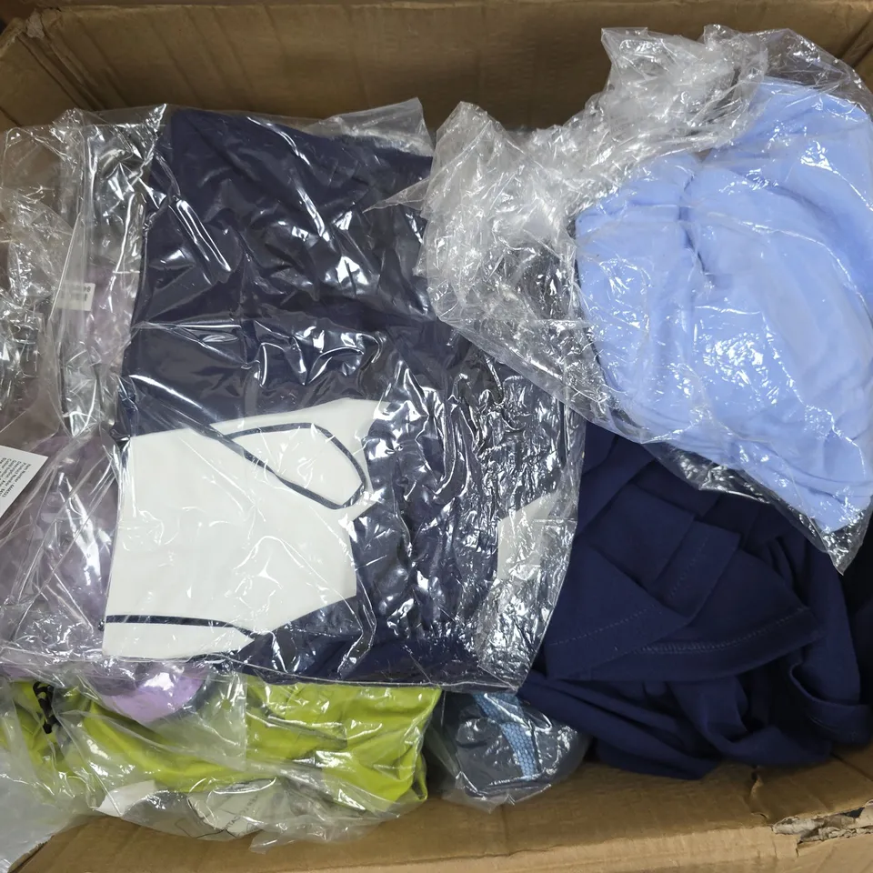 APPROXIMATELY 12 ASSORTED CLOTHING ITEMS IN VARIOUS SIZES, STYLES & COLOURS TO INCLUDE BRANDS SUCH AS REGATTA, ANAMOR, SHOE TREE, ETC - COLLECTION ONLY