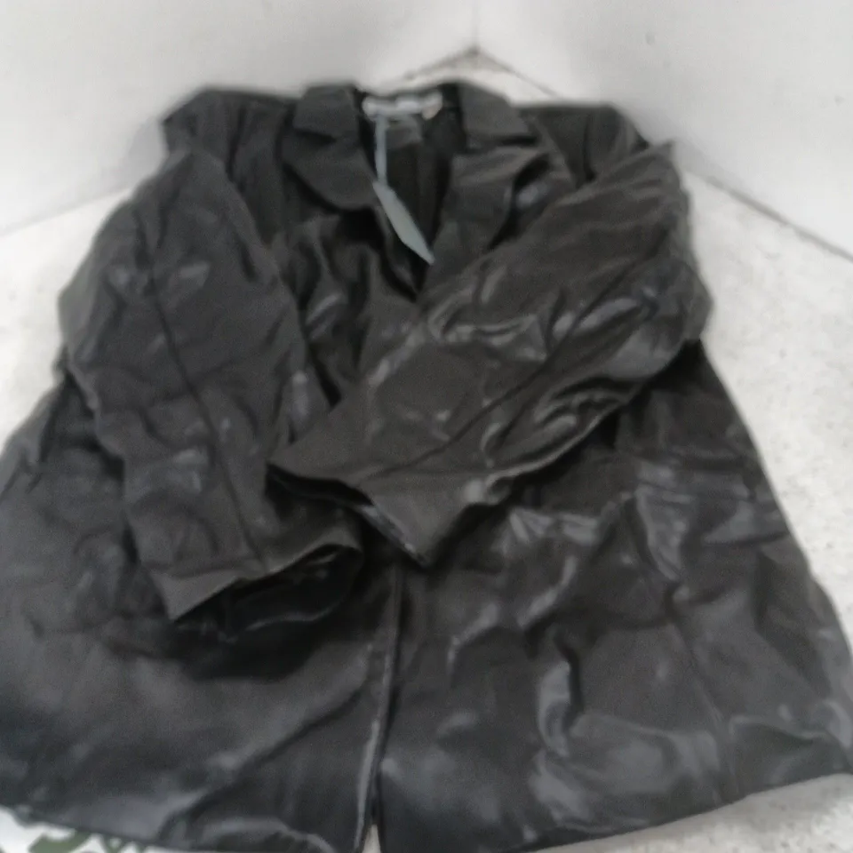 RUTH LANGFORD FASHION BLACK LEATHER/LEATHER-LOOK JACKET - UK18