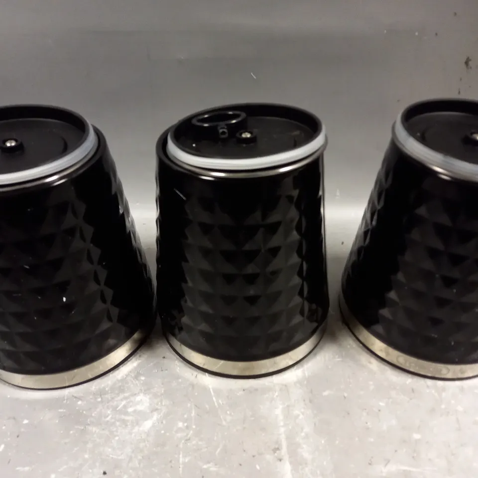 TOWER SOLITAIRE SET OF 3 BLACK STORAGE CANISTERS