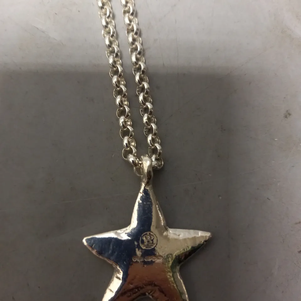 BOXED DANIELLA DRAPER SILVER MAXI STAR NECKLACE