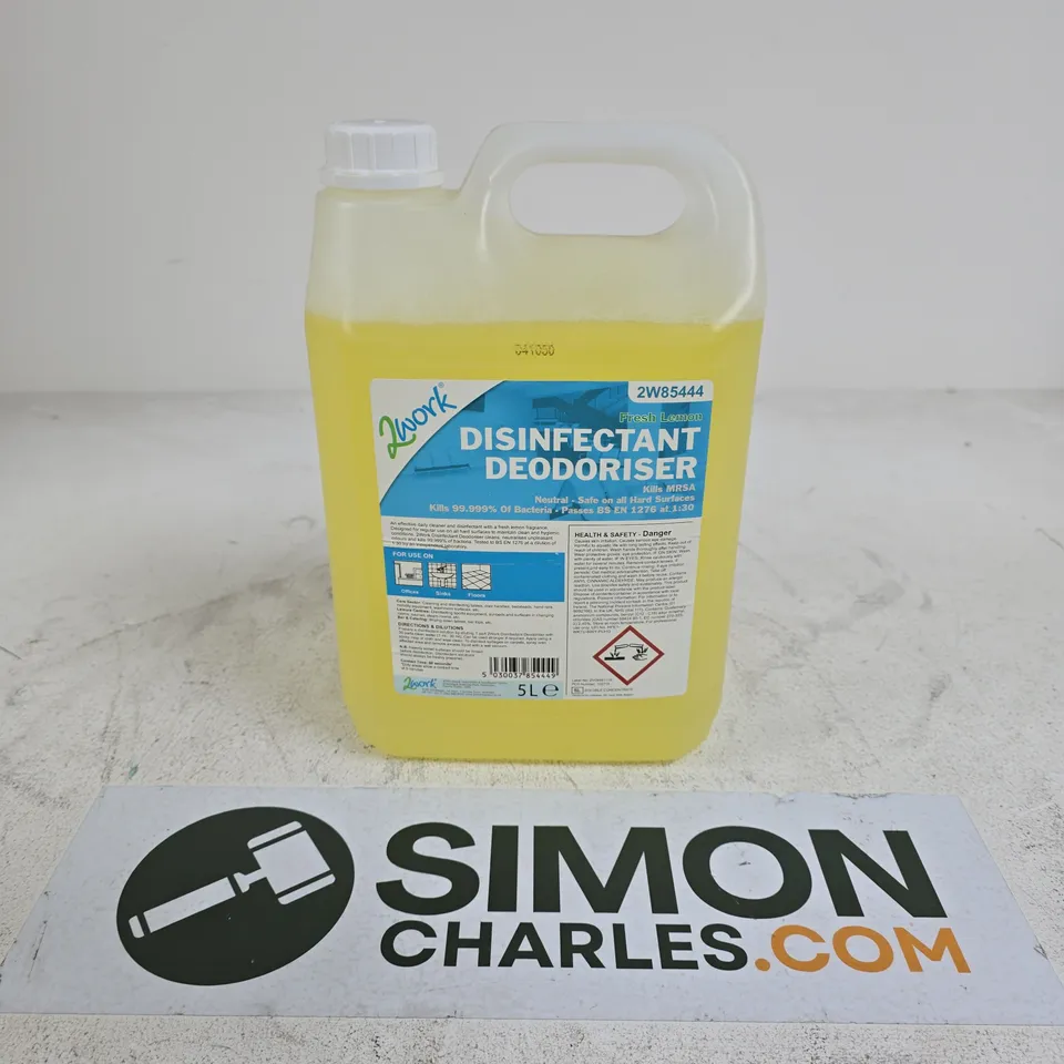 2WORK DISINFECTANT DEODORISER – FRESH LEMON, 5L