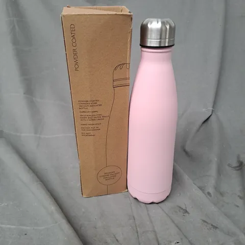BOXED POWDER COATED VACUUM INSULTED BOTTLE IN PINK
