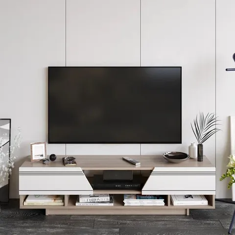 BOXED NOUVEL TV STAND FOR TVS UP TO 65" - WALNUT (1 BOX)