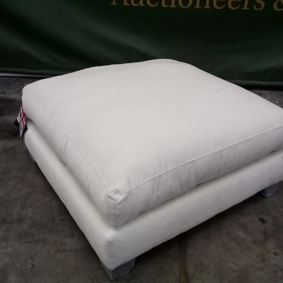 QUALITY THE LOUNGE CO DESIGNER FOOTSTOOL - CREAM FABRIC 
