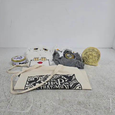 SET OF 5 HARRY POTTER THEMED ITEMS TO INCLUDE T SHIRT, HOT WATER BOTTLE AND COVER ETC