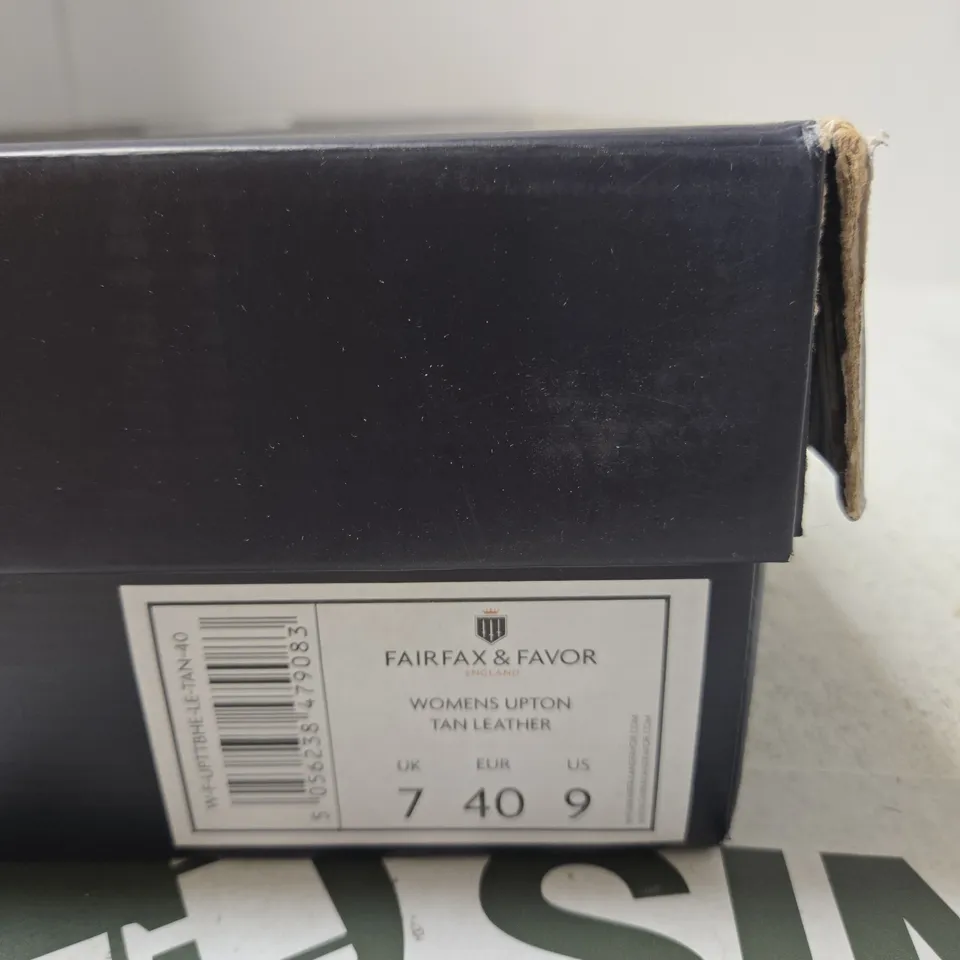 BOXED FAIRFAX & FAVOR WOMEN'S UPTON TAN LEATHER KNEE-HIGH BOOTS, UK7 (EU40)