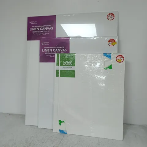 LOT OF 12 SEALED CANVASES IN VARIOUS SIZES